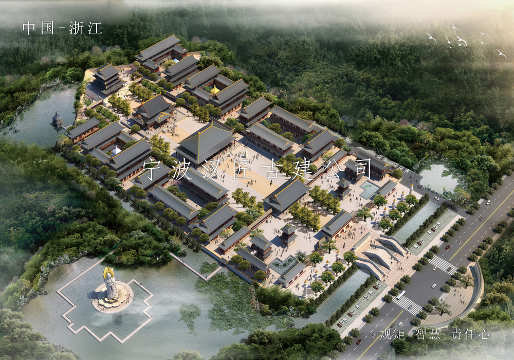 寺院重建規(guī)劃布局鳥瞰圖  第1張